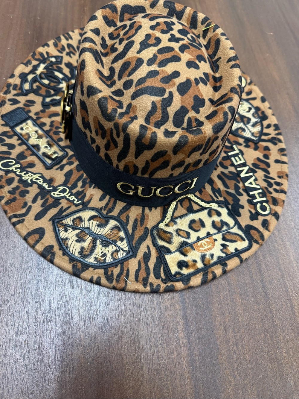 Leopard-Print Fedora Hat - Brown